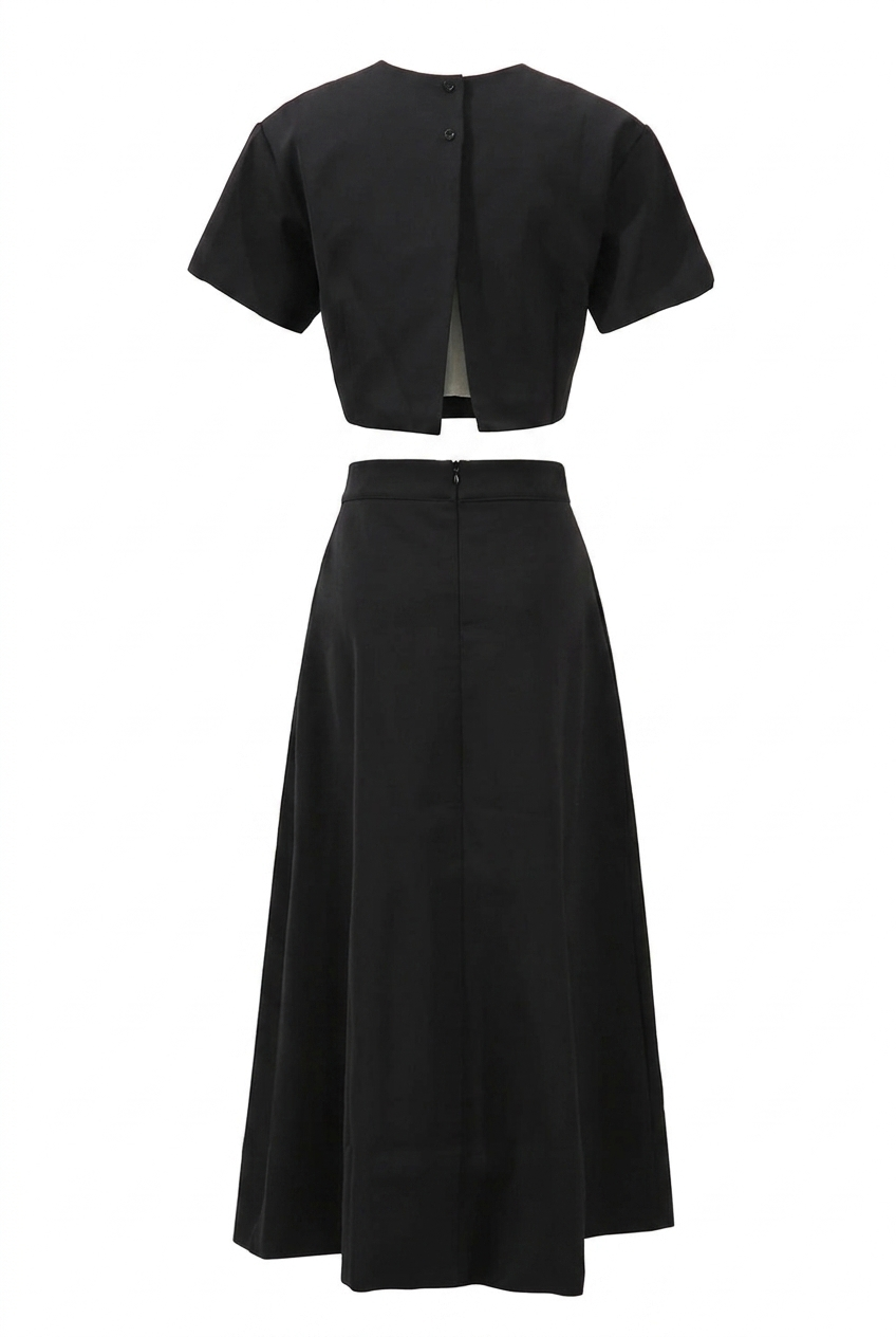 A&A Aurevia Floral Embroidered A-Line Midaxi Skirt & Top Set