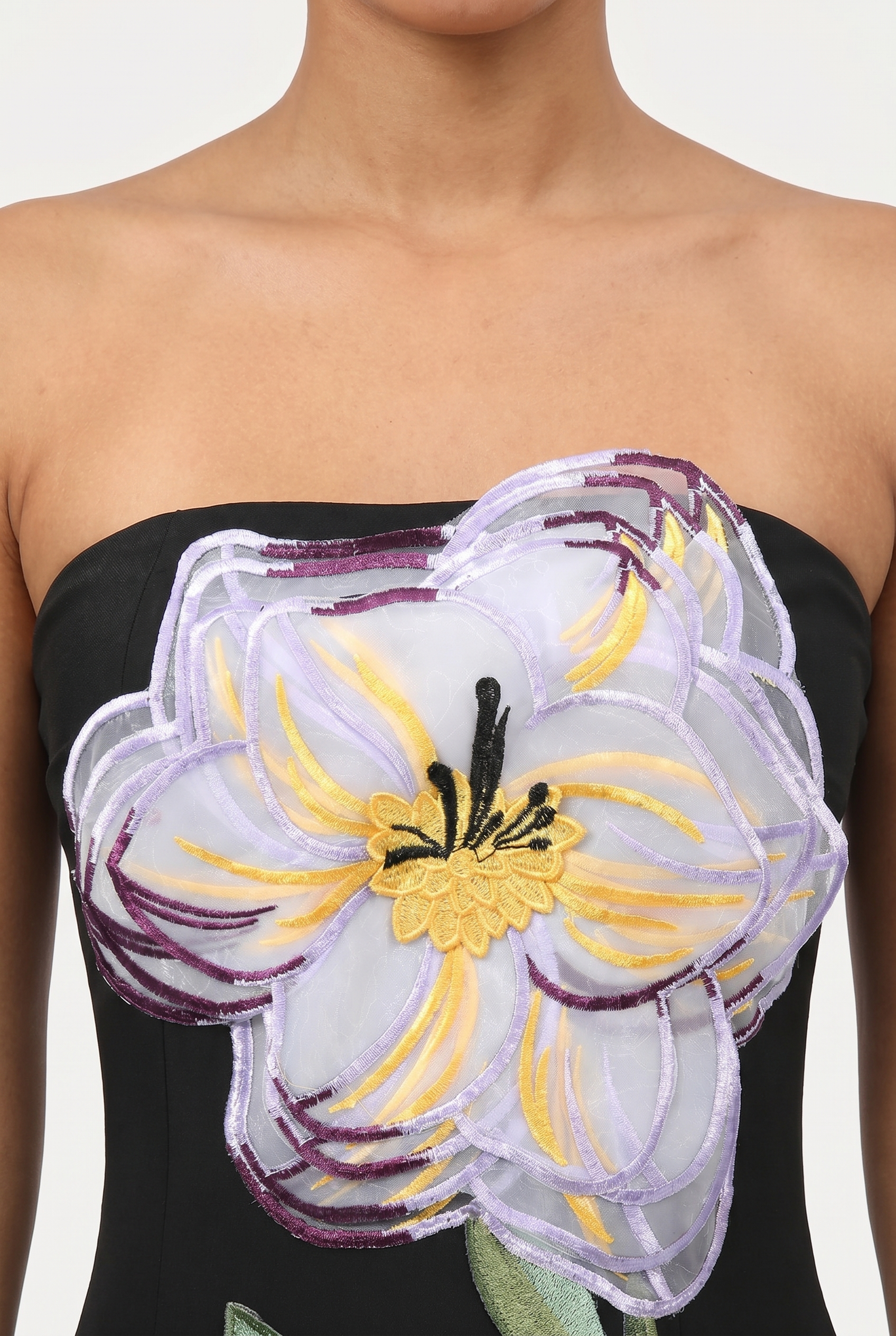 A&A Solelle Floral Embroidered A-Line Maxi Dress