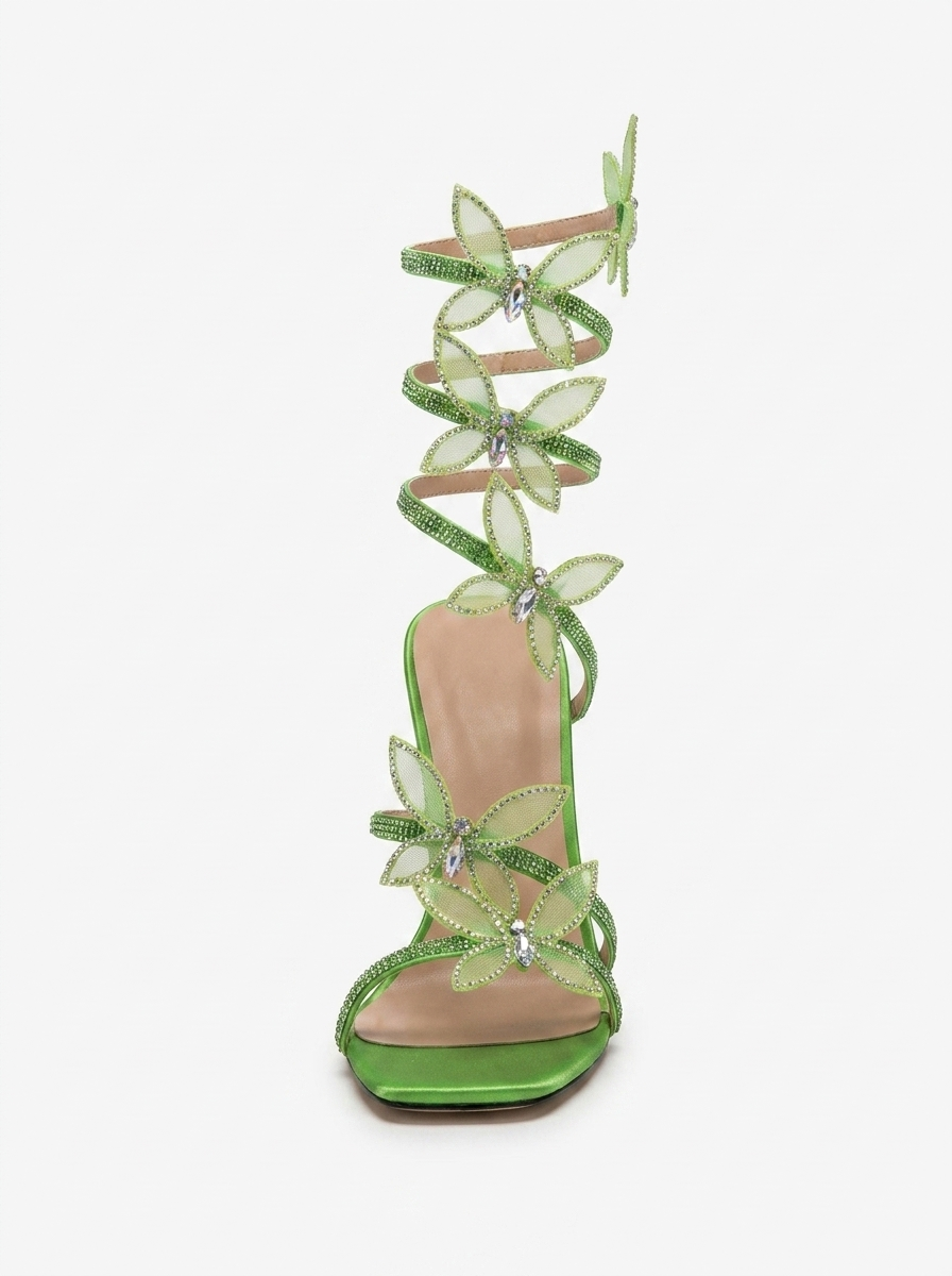 A&A Azurae Diamante Butterfly Wrap Up Heels