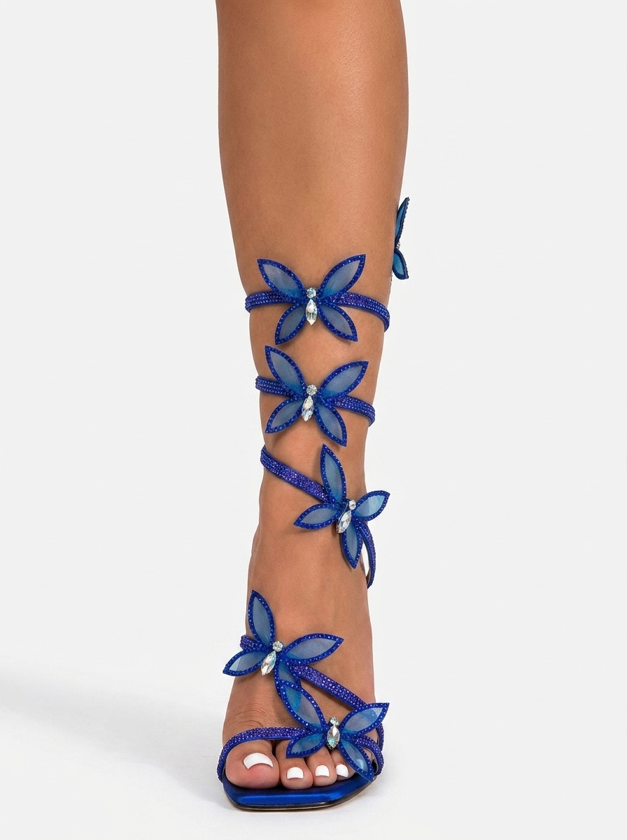 A&A Azurae Diamante Butterfly Wrap Up Heels