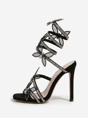 A&A Azurae Diamante Butterfly Wrap Up Heels