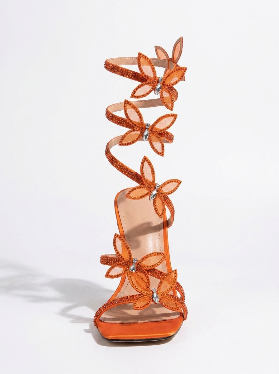 A&A Azurae Diamante Butterfly Wrap Up Heels
