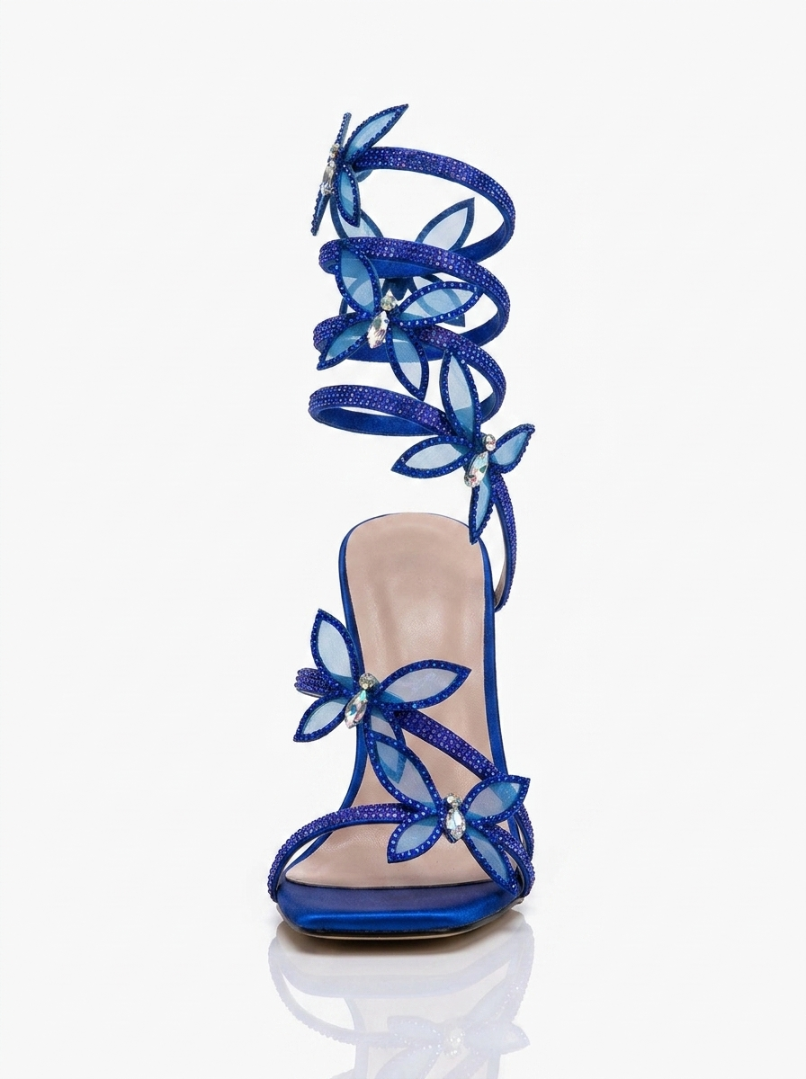 A&A Azurae Diamante Butterfly Wrap Up Heels
