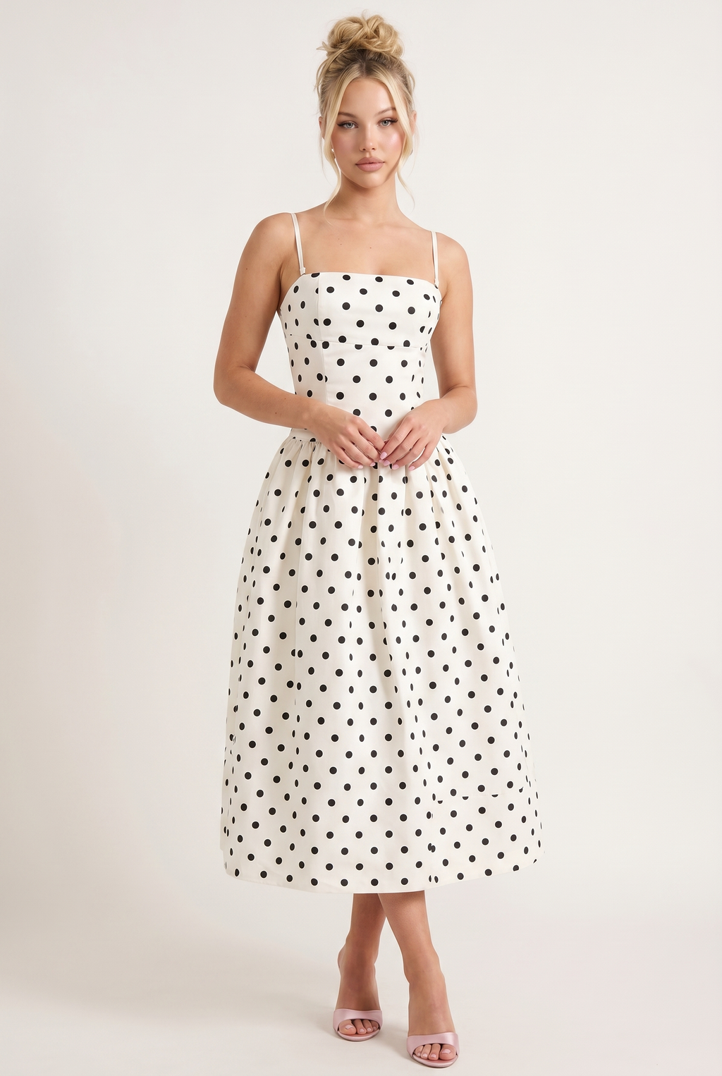 A&A Nira Polka Dot A-Line Midaxi Dress – ARIELLA & AYANA