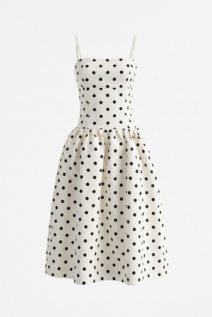 A&A Nira Polka Dot A-Line Midaxi Dress