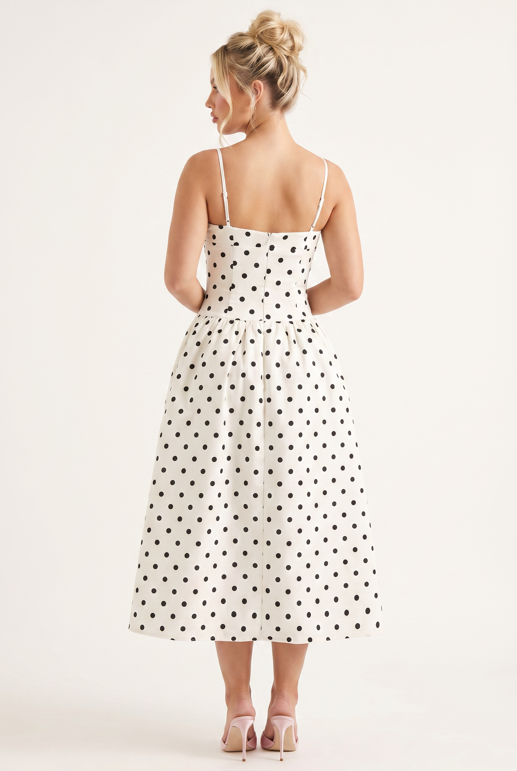 A&A Nira Polka Dot A-Line Midaxi Dress