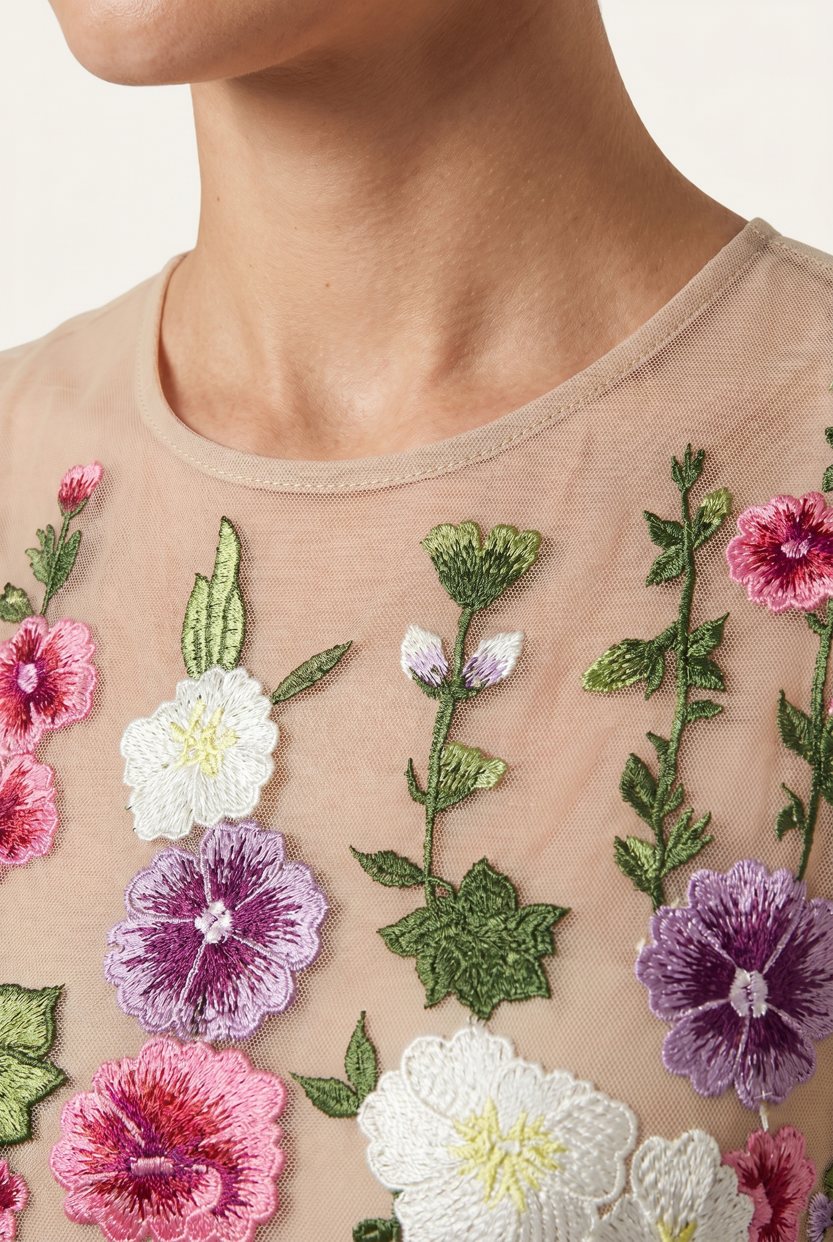 A&A Amalfi Floral Embroidery A-Line Midi Dress