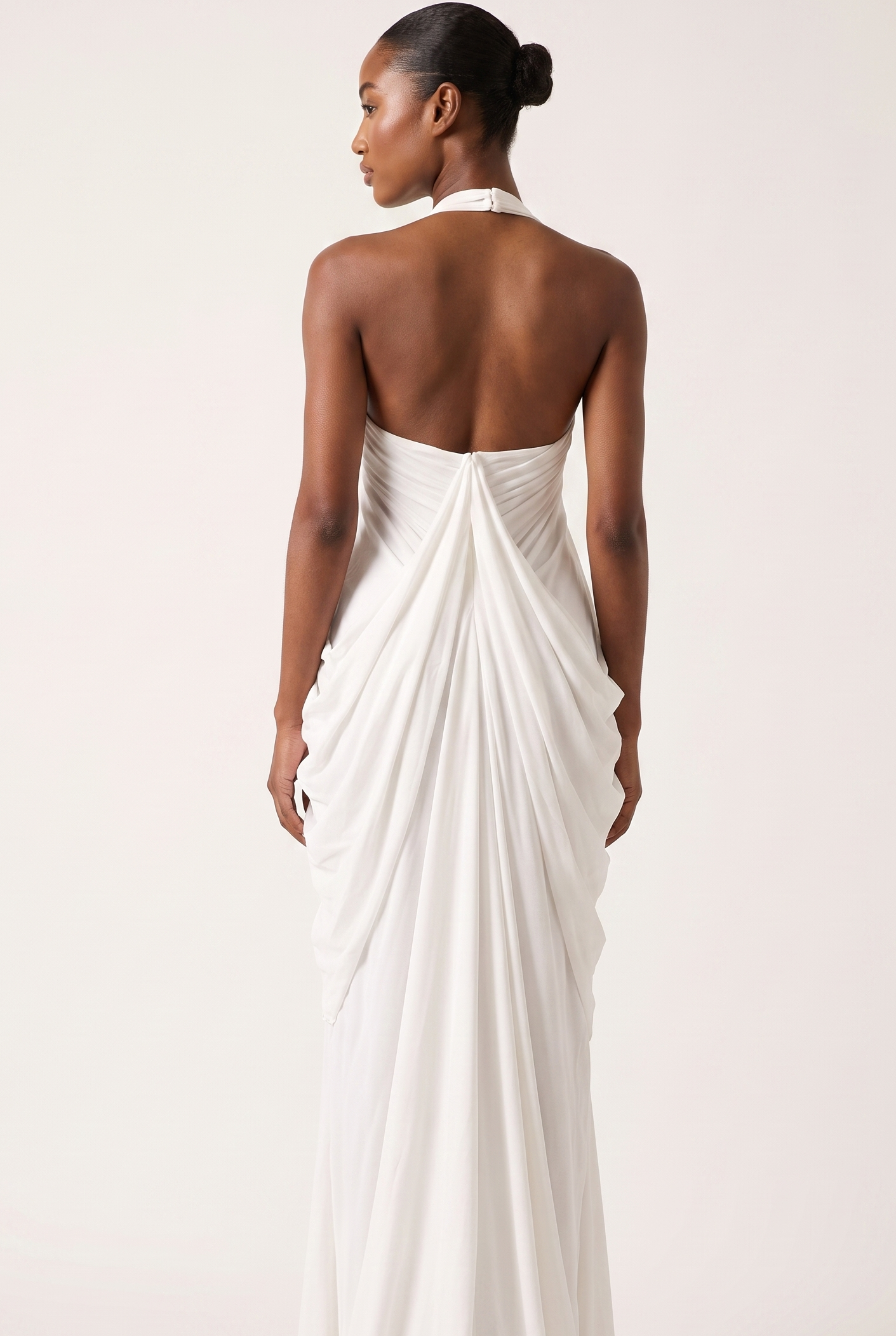 A&A Solene Pleated Halter Maxi Dress