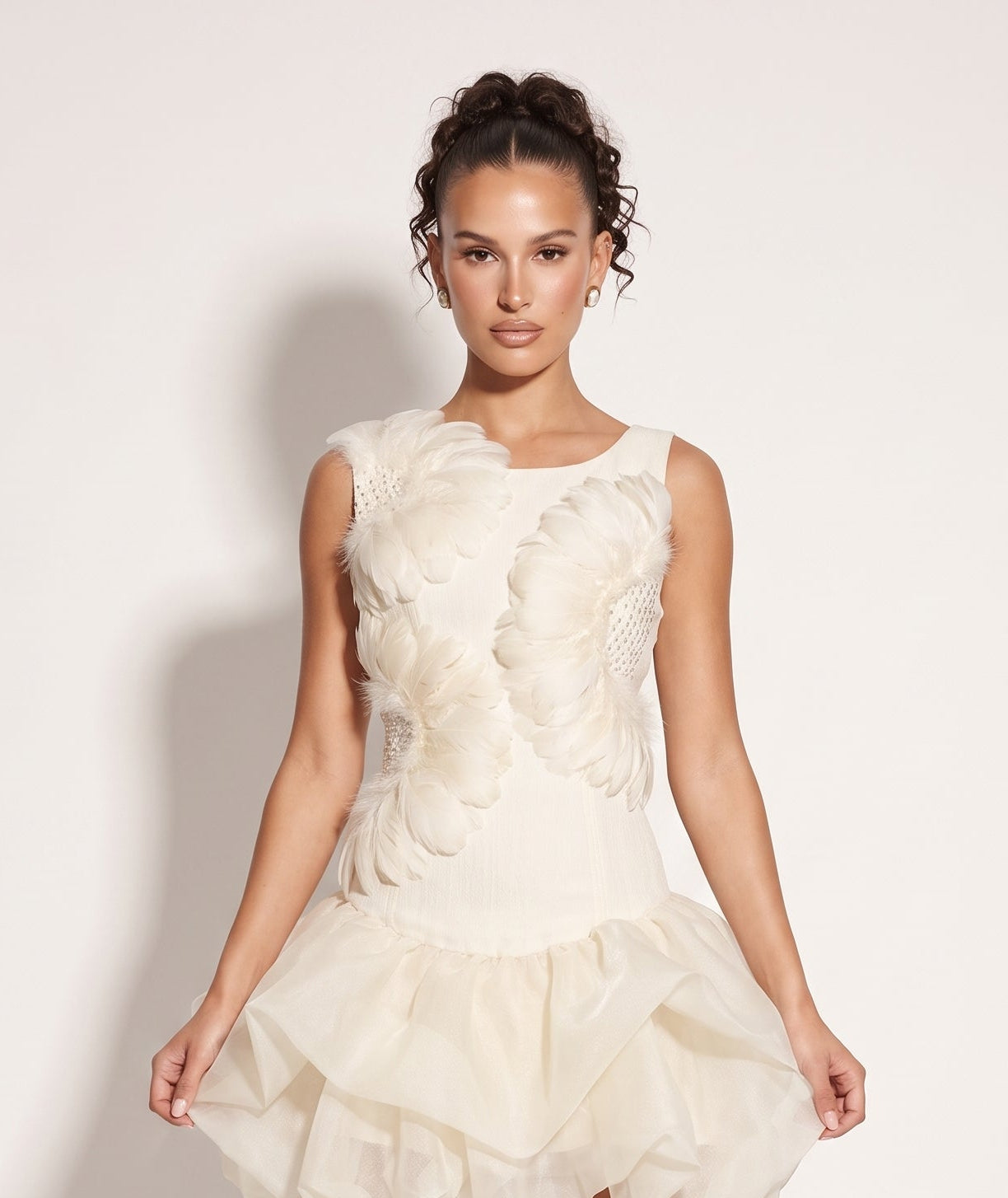 A&A Marella 3D Flower Detail Mini Dress