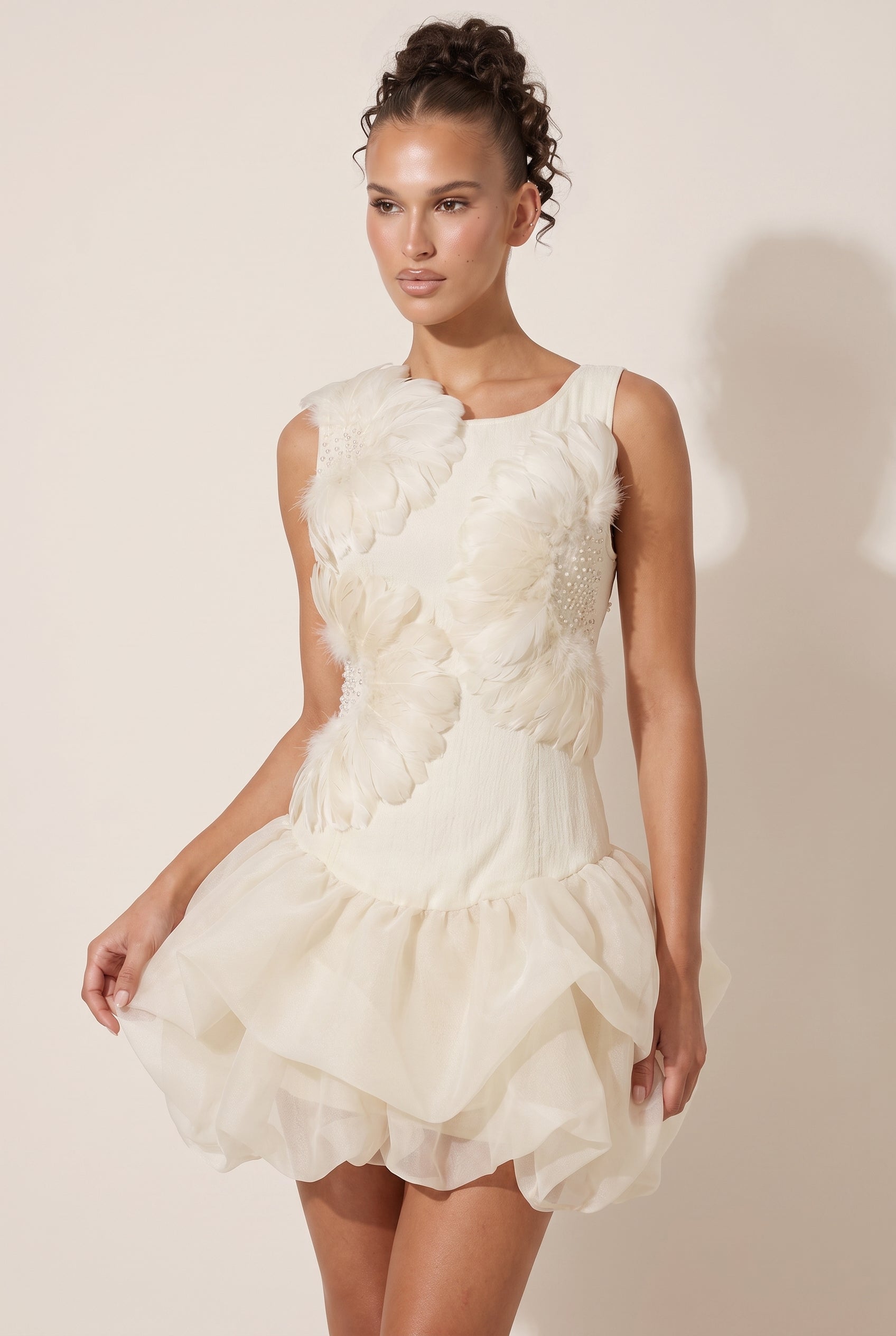 A&A Marella 3D Flower Detail Mini Dress