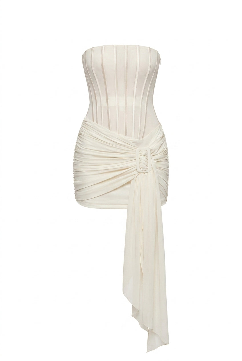 A&A Azzura Corset Draped Lace Up Mini Dress – ARIELLA & AYANA