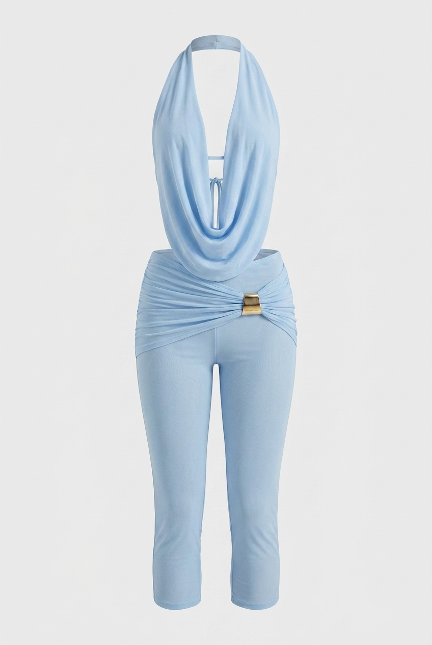 A&A Marina Halter Top & Capri Set