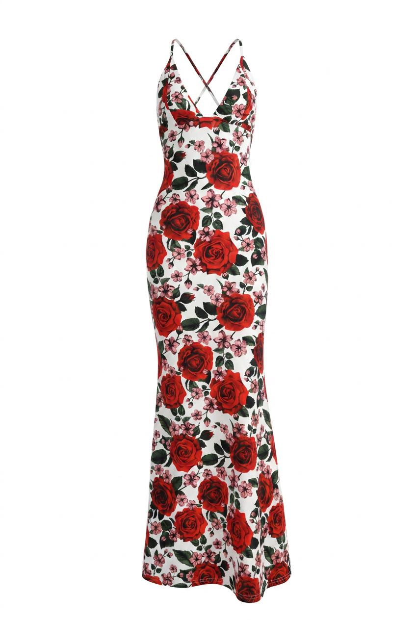 A&A Capria Bodycon Lace Up Backless Maxi Dress