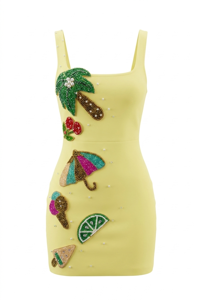 A&A Catalina Beaded Bandage Mini Dress