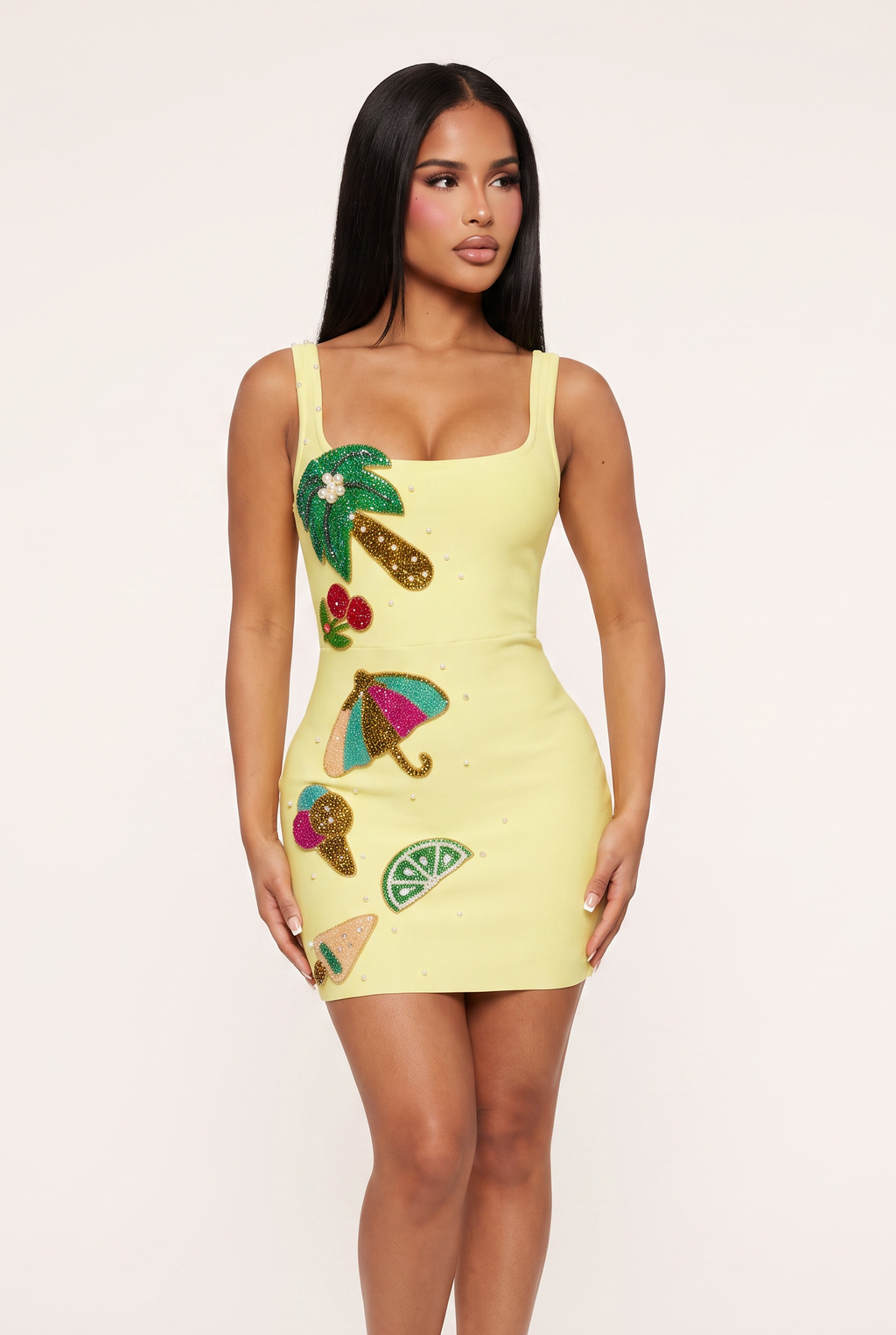 A&A Catalina Beaded Bandage Mini Dress