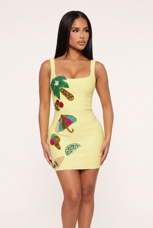A&A Catalina Beaded Bandage Mini Dress