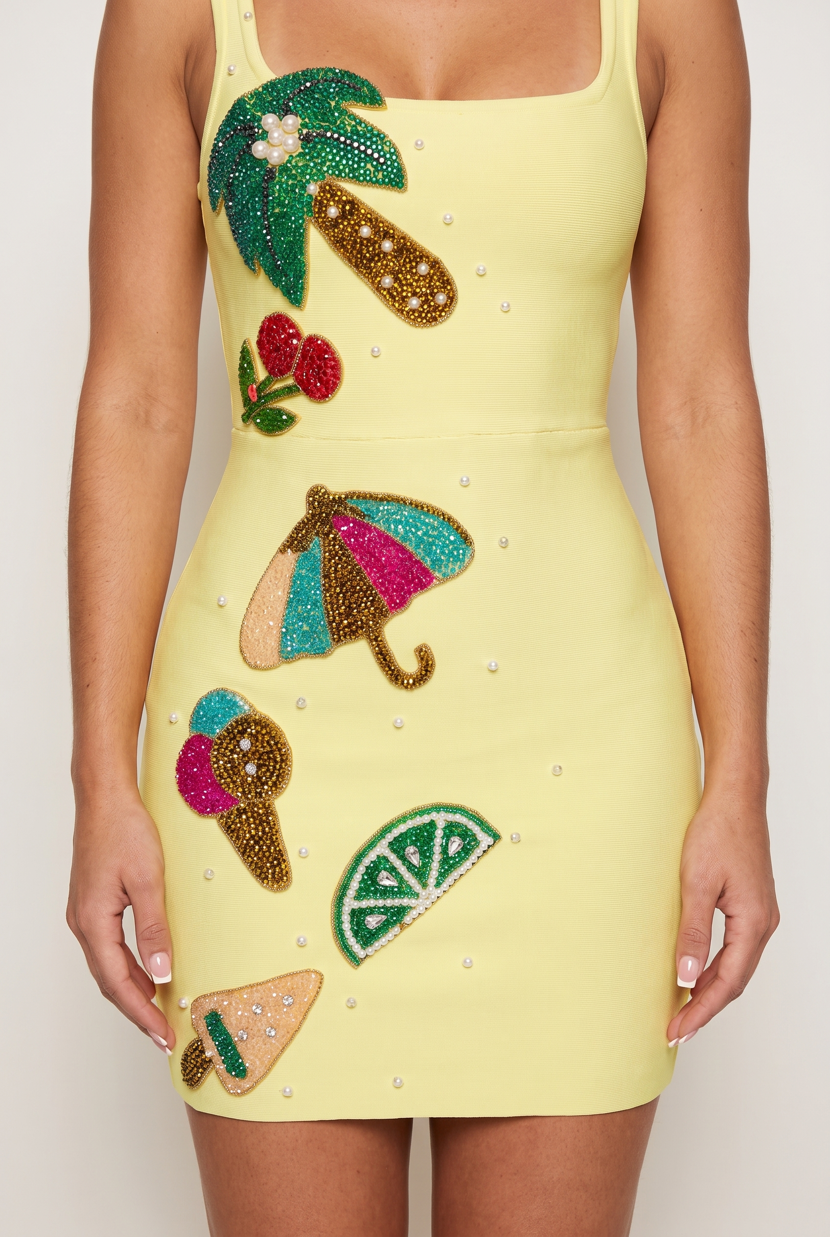 A&A Catalina Beaded Bandage Mini Dress
