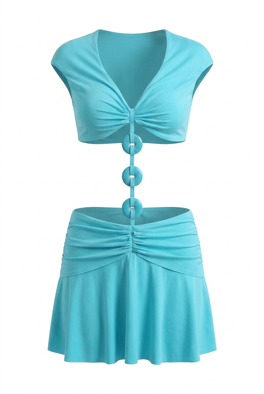 A&A Paloma Hollow Bead Detail Mini Dress