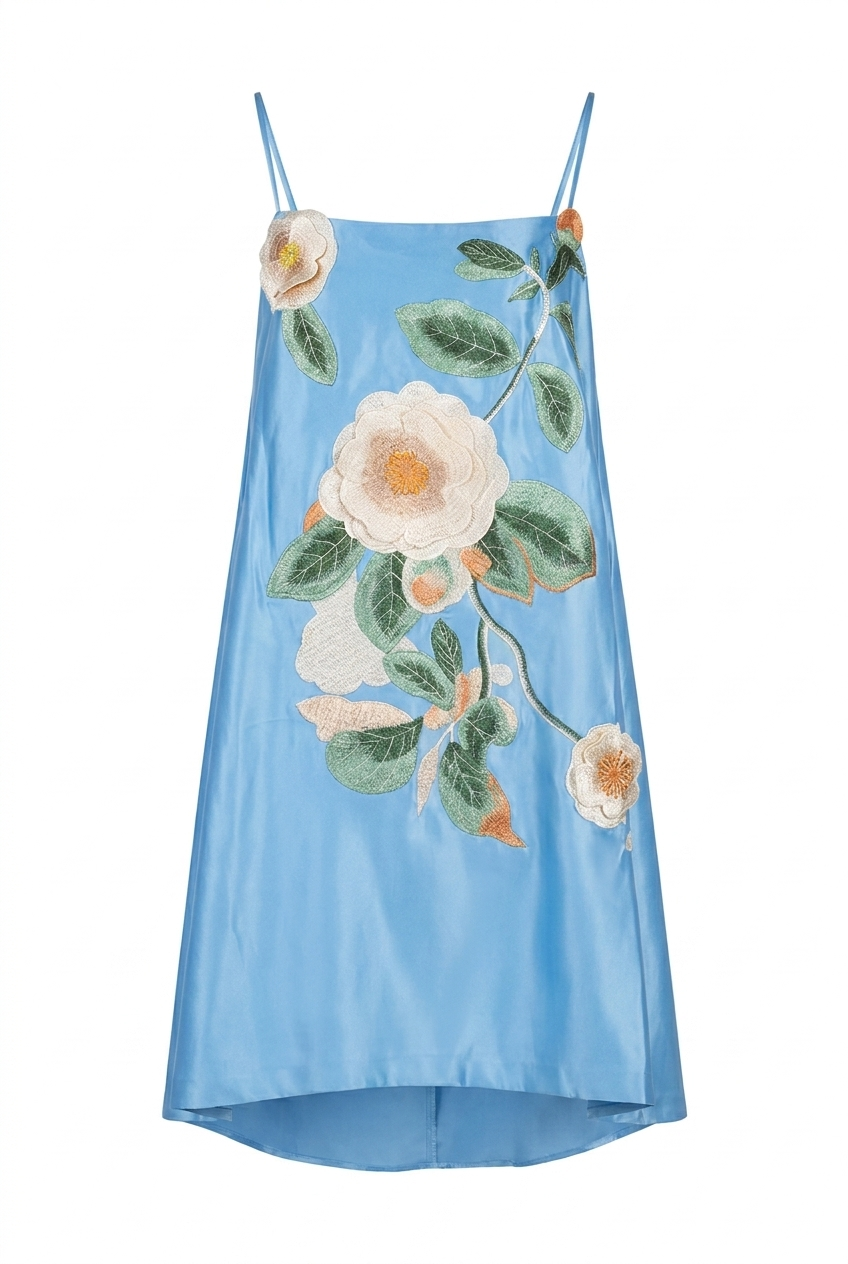 A&A Noelle Embroidered Floral Floaty Mini Dress