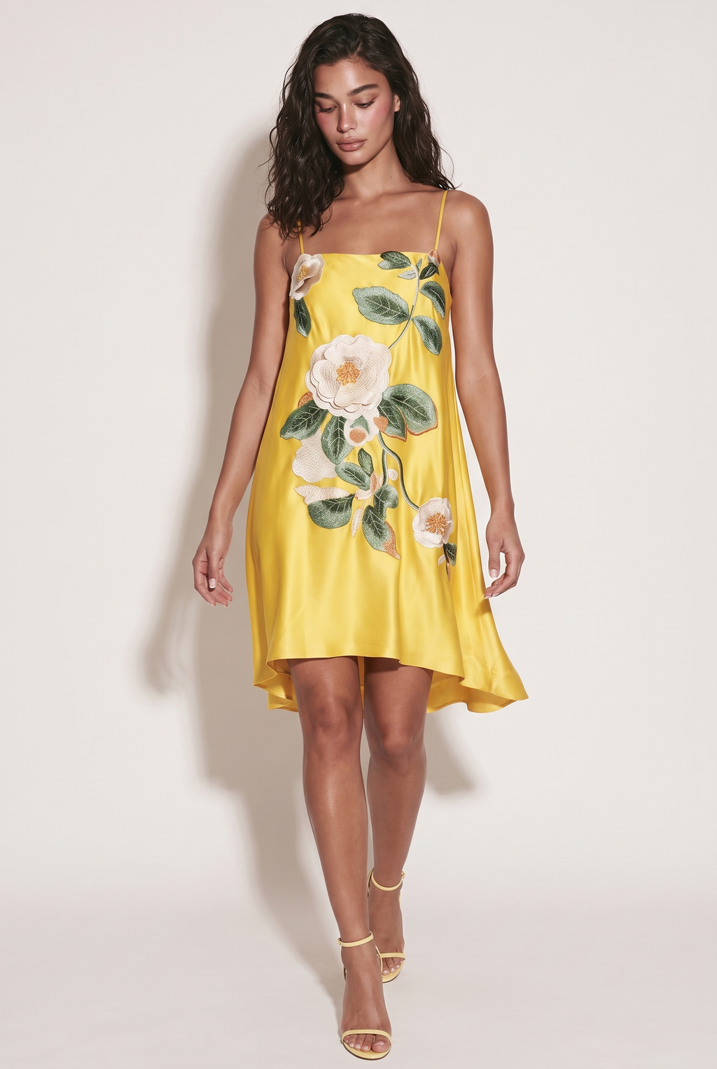 A&A Noelle Embroidered Floral Floaty Mini Dress