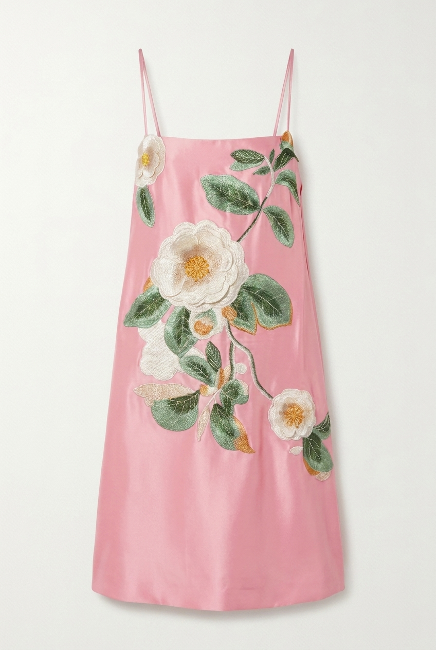 A&A Noelle Embroidered Floral Floaty Mini Dress