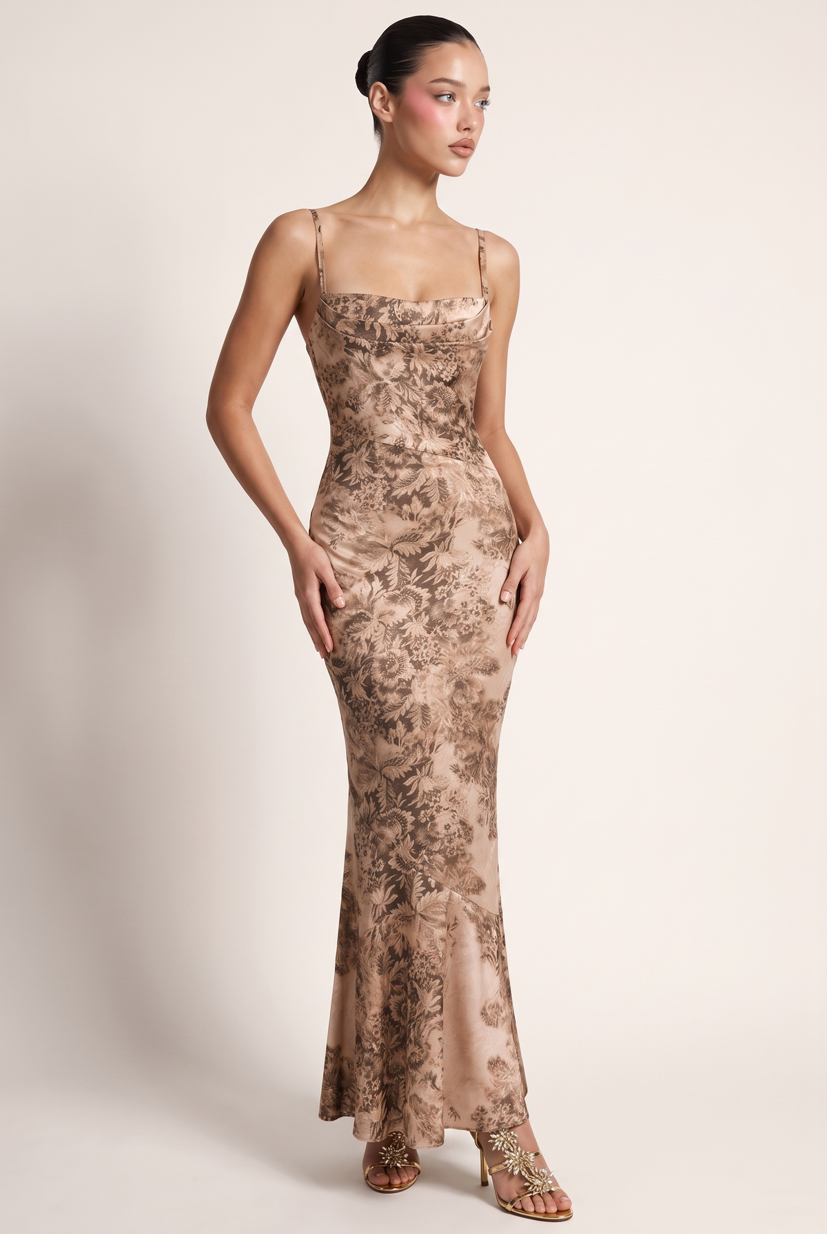 A&A Tahlia Floral Print Mermaid Maxi Dress