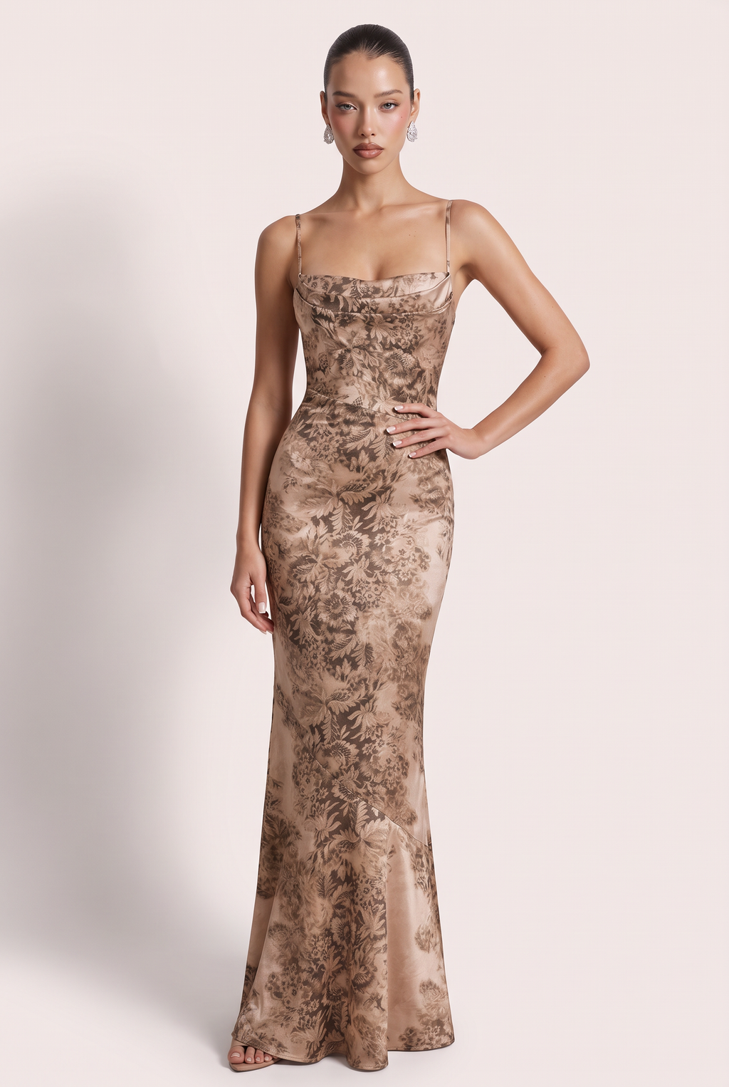 A&A Tahlia Floral Print Mermaid Maxi Dress