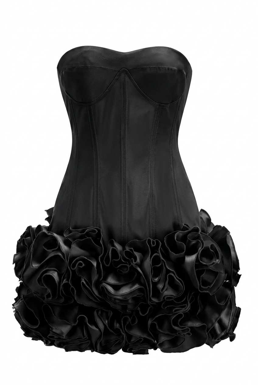 A&A Luxe Red Rose Mini Corset Dress