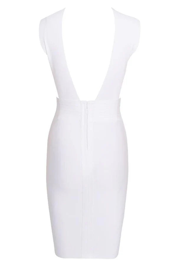 A&A Noemi Cut Out Bodycon Bandage Midi Slit Dress, Yellow / XS A&A Noemi Cut Out Bodycon Bandage Midi Slit Dress, Yellow / XS