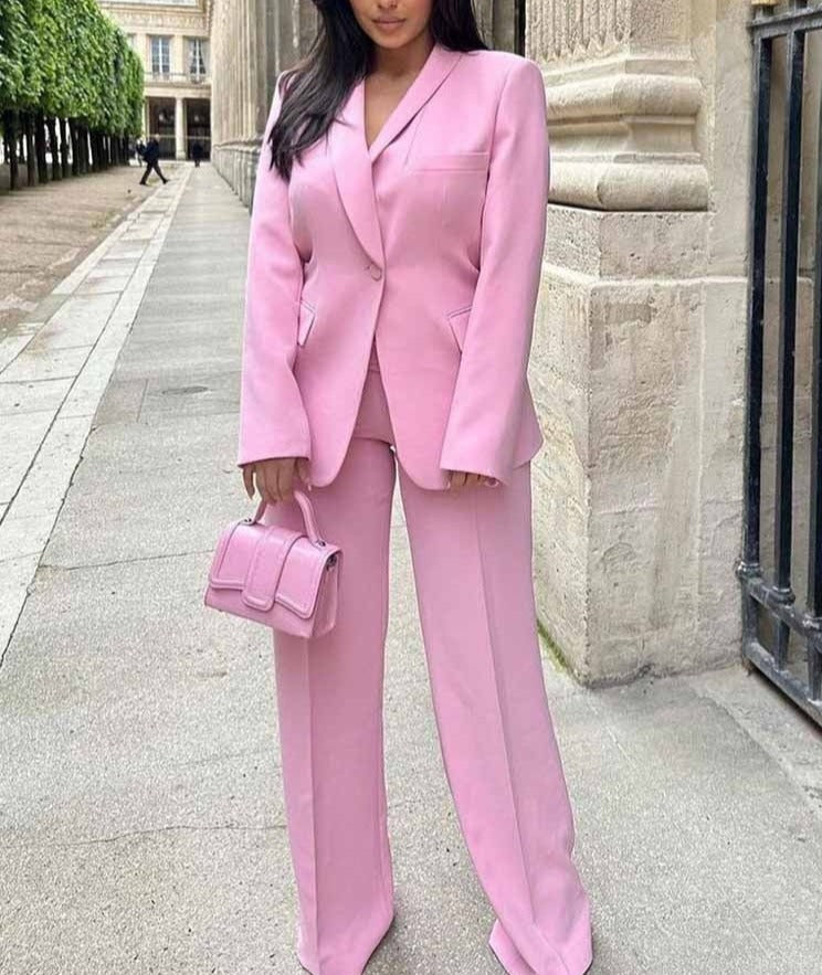 A&A London Pink Suit Two Piece Set