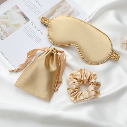 A&A 3Pcs Set Silk Sleep Eye Mask